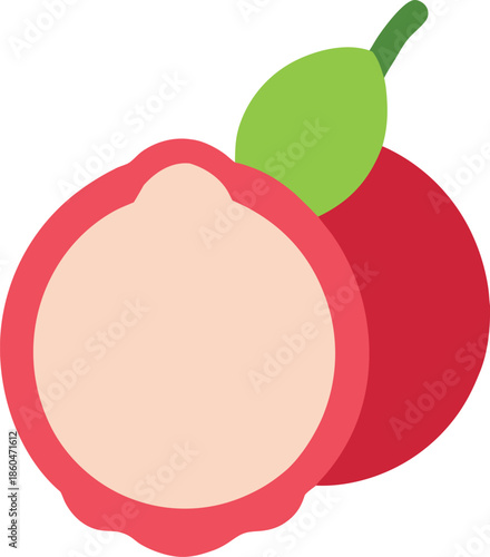 Ripe Lychee Peeled Open On Transparent Background