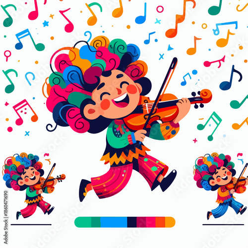 Cartoon illustration of someone playing ball which is very fun