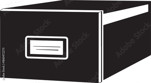 Black and white file storage box