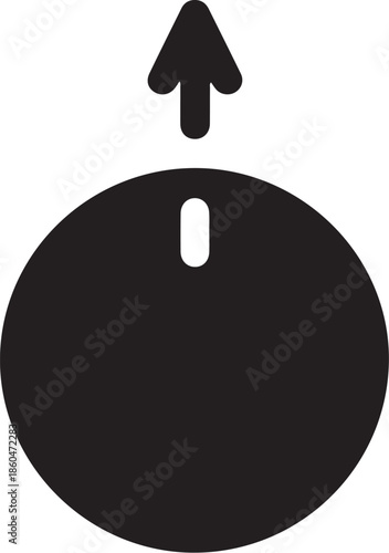 Control knob with upward arrow