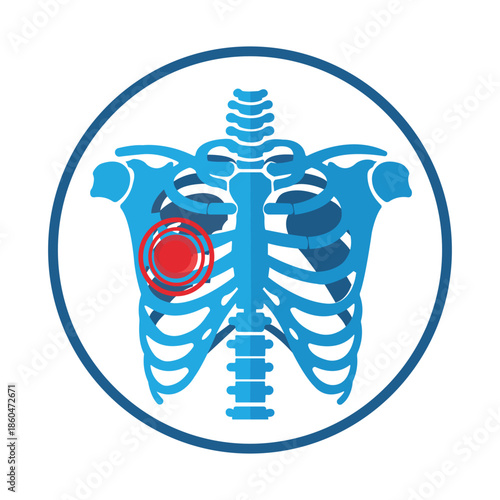 Diagnosis Focus: An illustrated medical image that highlights a specific area of interest. Focuses on the anatomical structure and the medical detail of the targeted area.