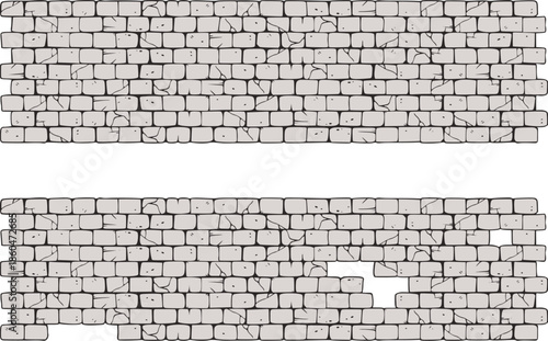 Design of broken brick wall