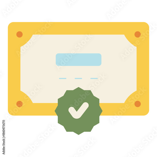 official contract license flat icon