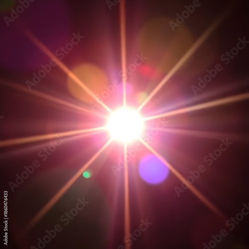 a bright sunburst with lens flares radiating outward. The powerful light creates a sense of energy, warmth, and optimism, symbolizing clarity, hope, and illumination.