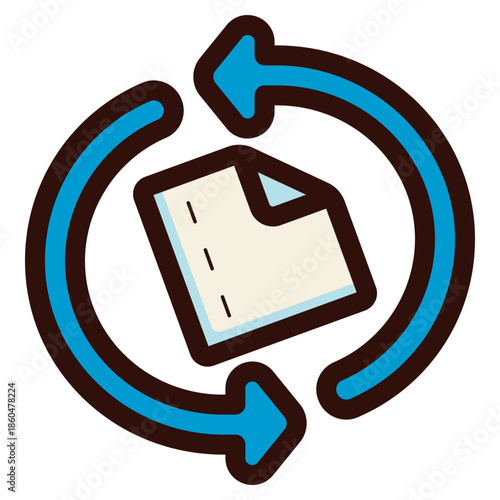 reuse arrows document icon illustration
