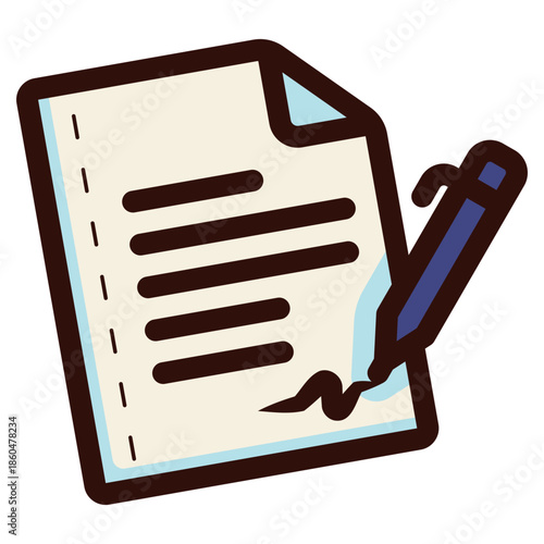 signing document icon illustration