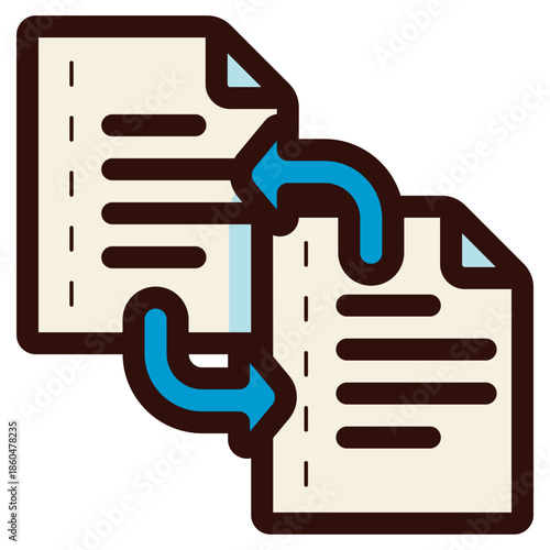 synchronize documents icon illustration