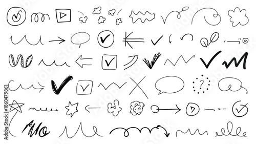 Hand drawn doodle icons for presentations and infographics