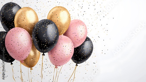 Wallpaper Mural Chic Celebration Background with Luxury Balloons. Anniversary or Birthday Balloons with Gold Sparkles Torontodigital.ca