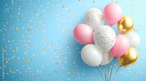 Romantic Party Decor with Pastel Balloon Colors. 