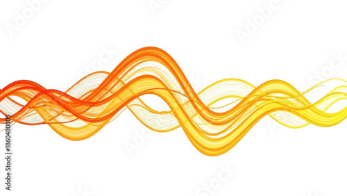 Vibrant wavy lines gradient effect isolated on transparent background