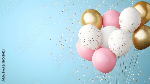 Beautiful Balloon Decoration with Soft Bokeh Lights