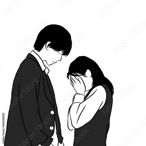 Sad Couple Man and Woman