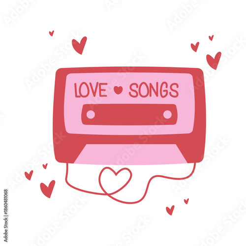 Retro Pink Love Songs Cassette