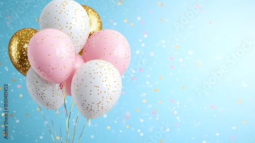 Modern Festive Background with Balloon Bouquet