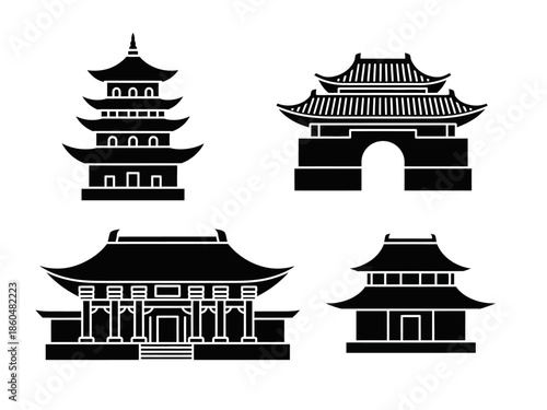 vector illustration of a chinese temple