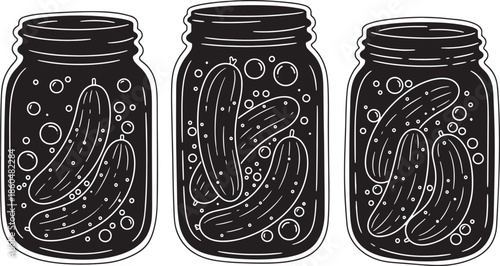 Three glass jars with growing mold and bacteria cultures inside
