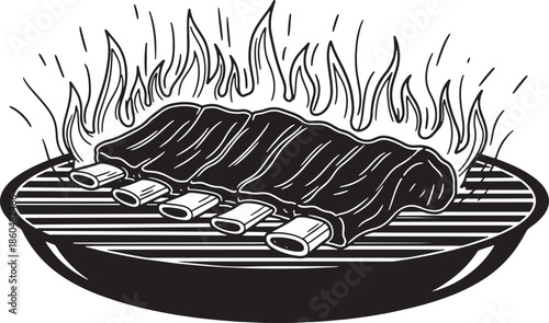 Grilledsausageswithsmokeonbarbecuegrill