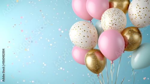 Luxury Balloon Bouquet with Gold Confetti Accents