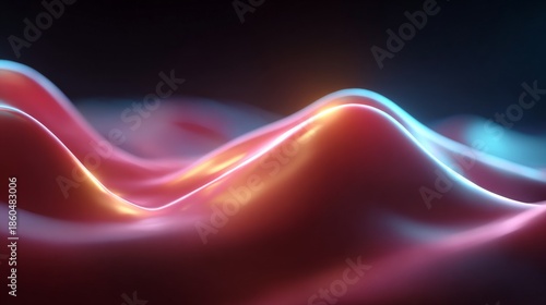 Abstract wavy colorful background with neon light