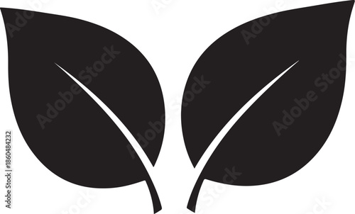 Simple black and white leaf icon