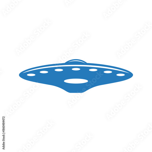 Planet Saturn with planetary ring system icon. UFO alien saucer icon
