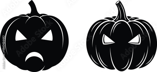 Halloween Pumpkin Jack O Lantern Black Vector EPS
