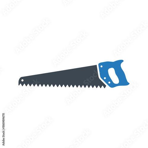 Home repair tool icon. Hand saw icon