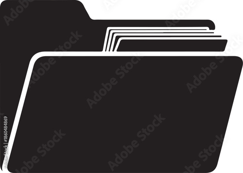 Black folder icon open