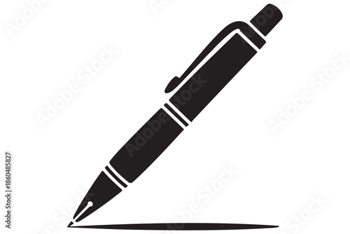 Pen silhouette icon for writing creativity and design concept
