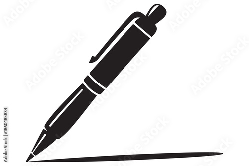 Pen silhouette icon for writing creativity and design concept
