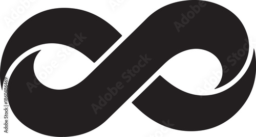 Stylized black infinity loop symbol