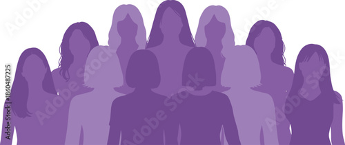 International women's day silhouette celebration isolated on transparent background