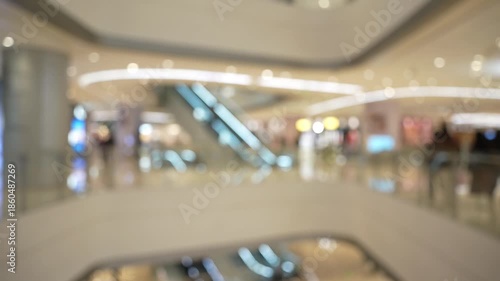 Abstract blur and defocus shopping mall in department store interior for background
