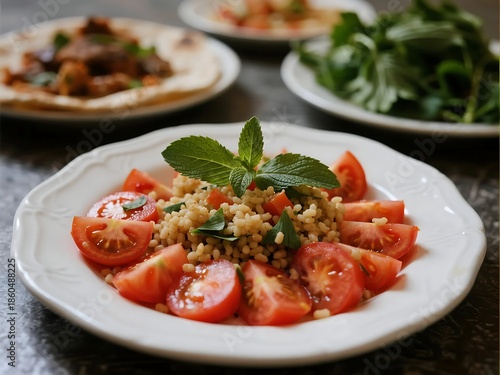 Wallpaper Mural Arabic Cuisine Dishes. abbouleh A salad made from parsley, bulgur wheat, tomatoes, and mint. Torontodigital.ca