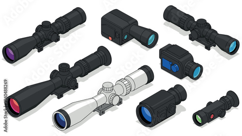 Isometric optics: diverse scope and camera collection in modern design