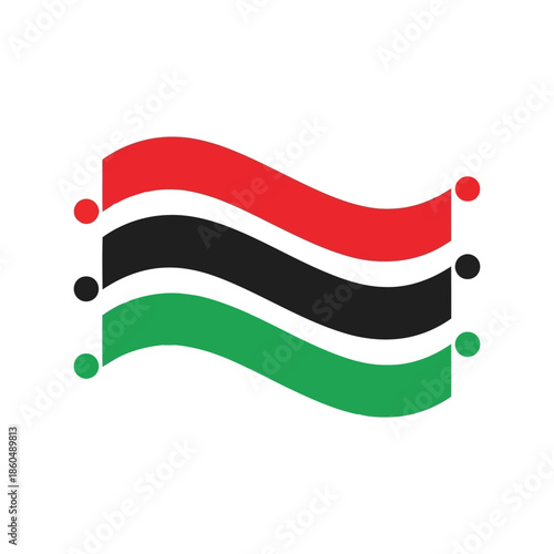 African Heritage Colorful Wavy Lines Abstract Vector