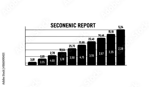 Segmented horizontal bar chart vector for economic and business analysis