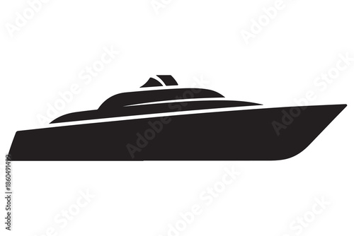 Modern speed boat black silhouette design
