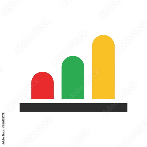 Colorful Growth Chart Vector for Business and Marketing Analysis