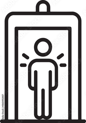 Metal detector archway icon security screening symbol for airport and public safety simple line art illustration 