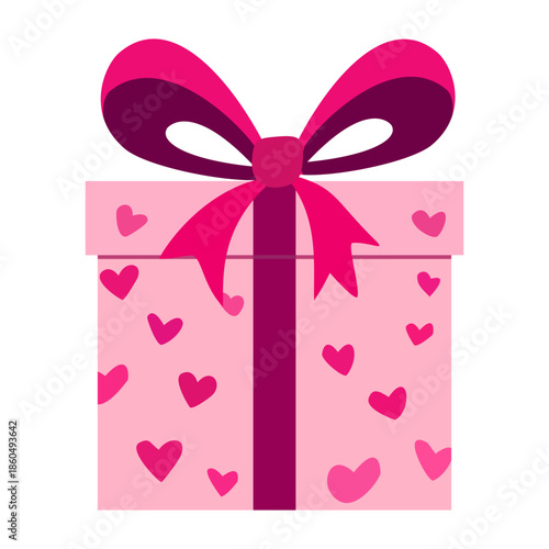 gift cheerful pink package with a beautiful bow