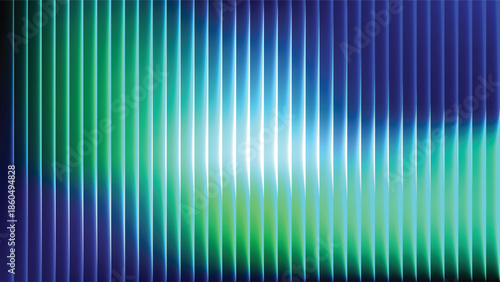 Abstract vertical stripes of glowing blue green and purple light background