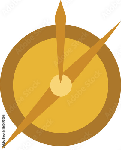 Golden Compass With Detailed Needle On Transparent Background