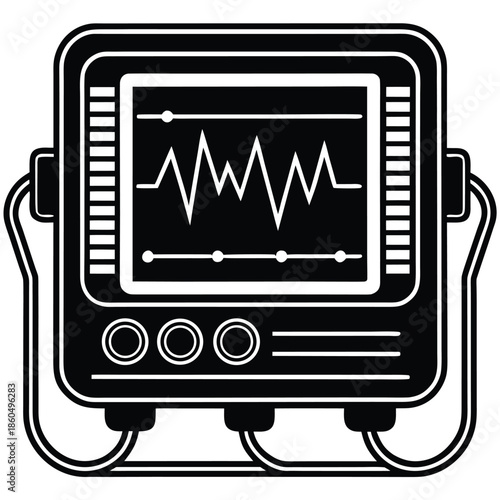 Isolated Black Medical Monitor