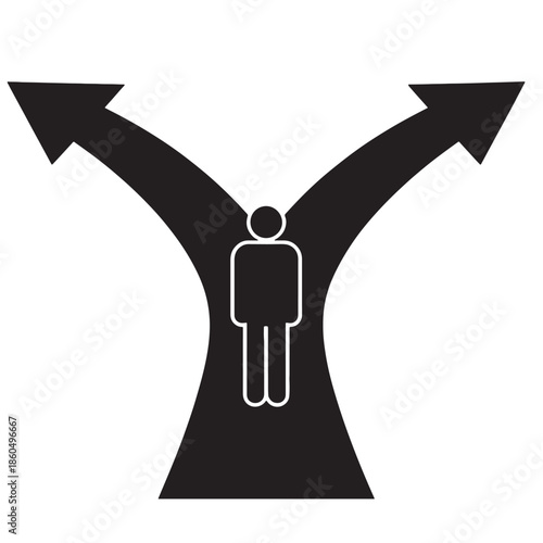Person at Forked Road Decision Icon
