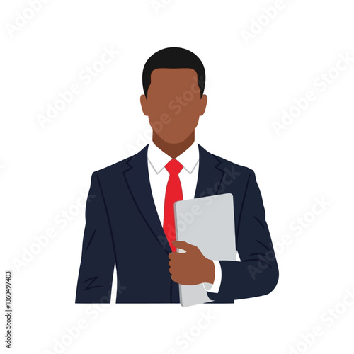 Professional Businessman Vector with Briefcase in Suit