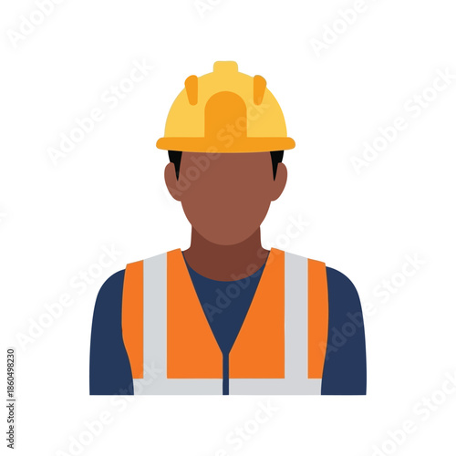 Professional Construction Worker Vector with Safety Gear