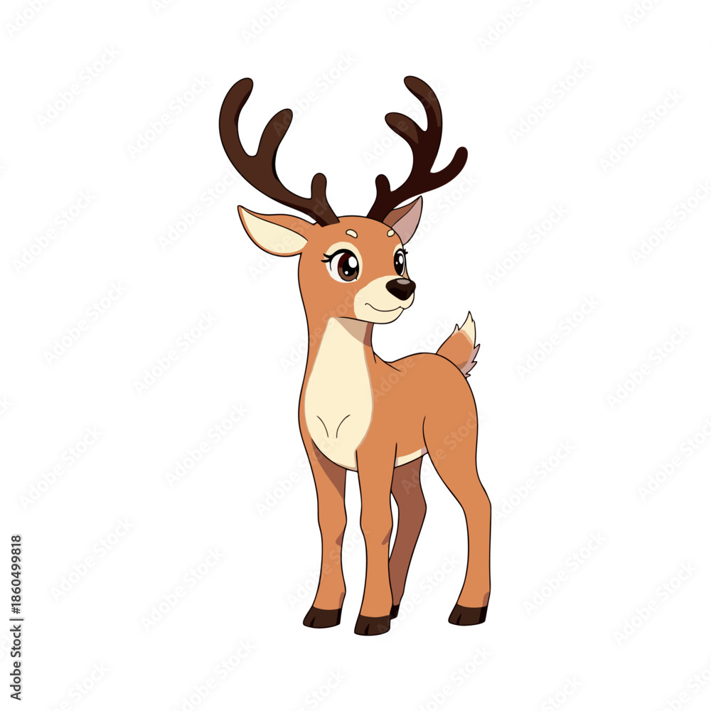 Fototapeta premium Cute Caribou Clipart 09