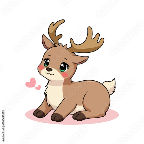 Cute Caribou Clipart 08